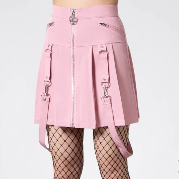 KILLSTAR BLAIRE B*TCH MINI SKIRT [PASTEL PINK] - Picture 3 of 3